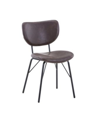 Modern Faux Leather Split-Back Upholstered Dining Chair (Set of 2)