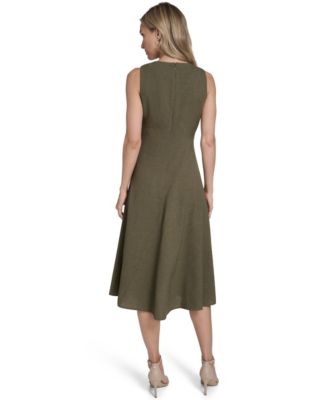 Women's V-Neck Sleeveless Midi Dress