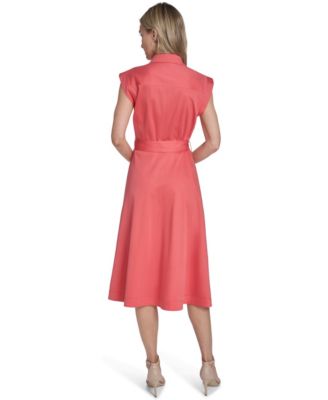 Women's Collared Midi Shirt Dress