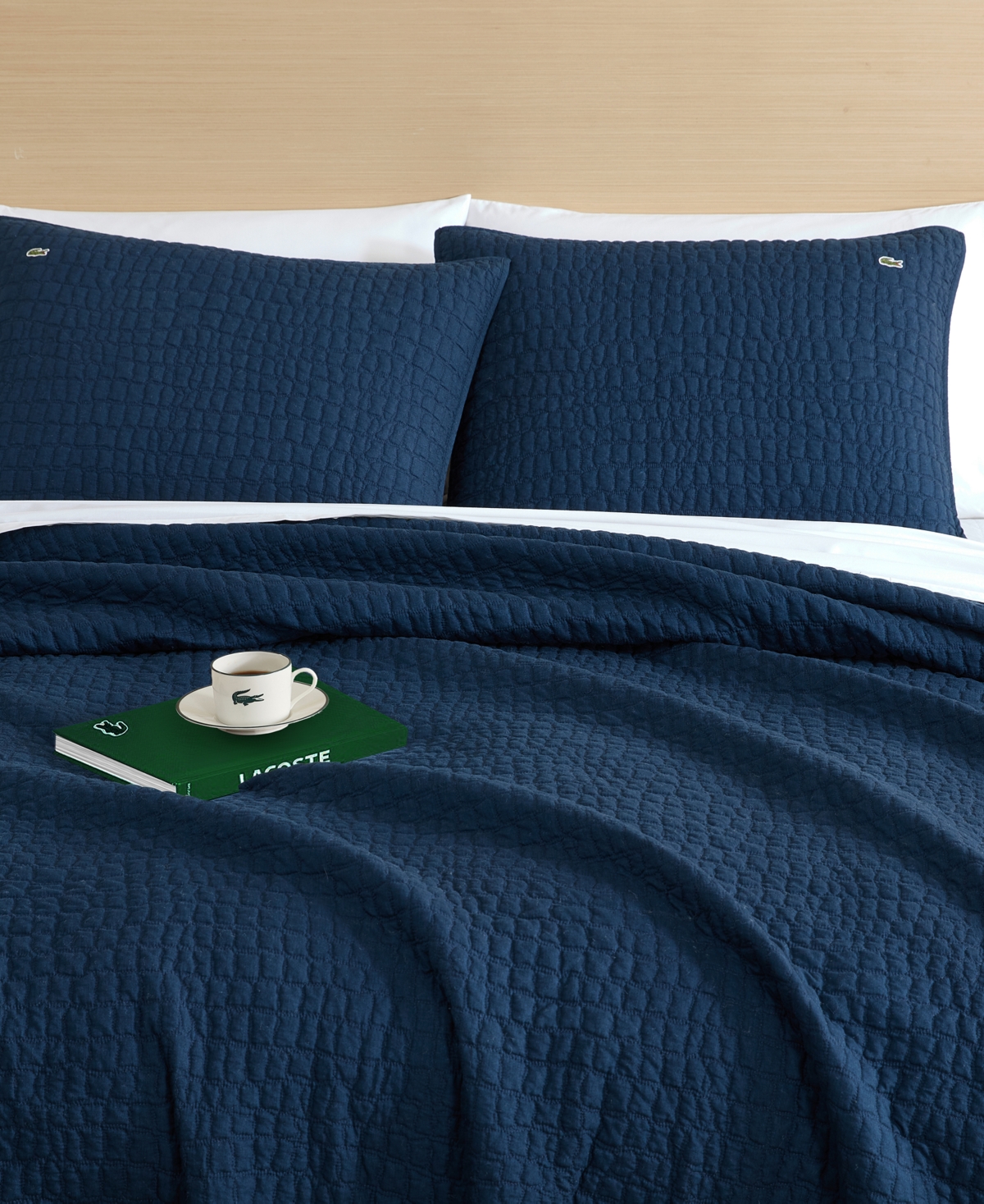 Lacoste Home Croc Scale Cotton 3-Pc. Quilt Set, Full/Queen