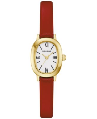 Women's Classic Red Leather Strap Watch, 18.5mm