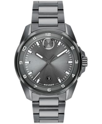 Men's Bold Verso S Swiss Quartz Ionic Plated Grey Steel Watch, 42mm