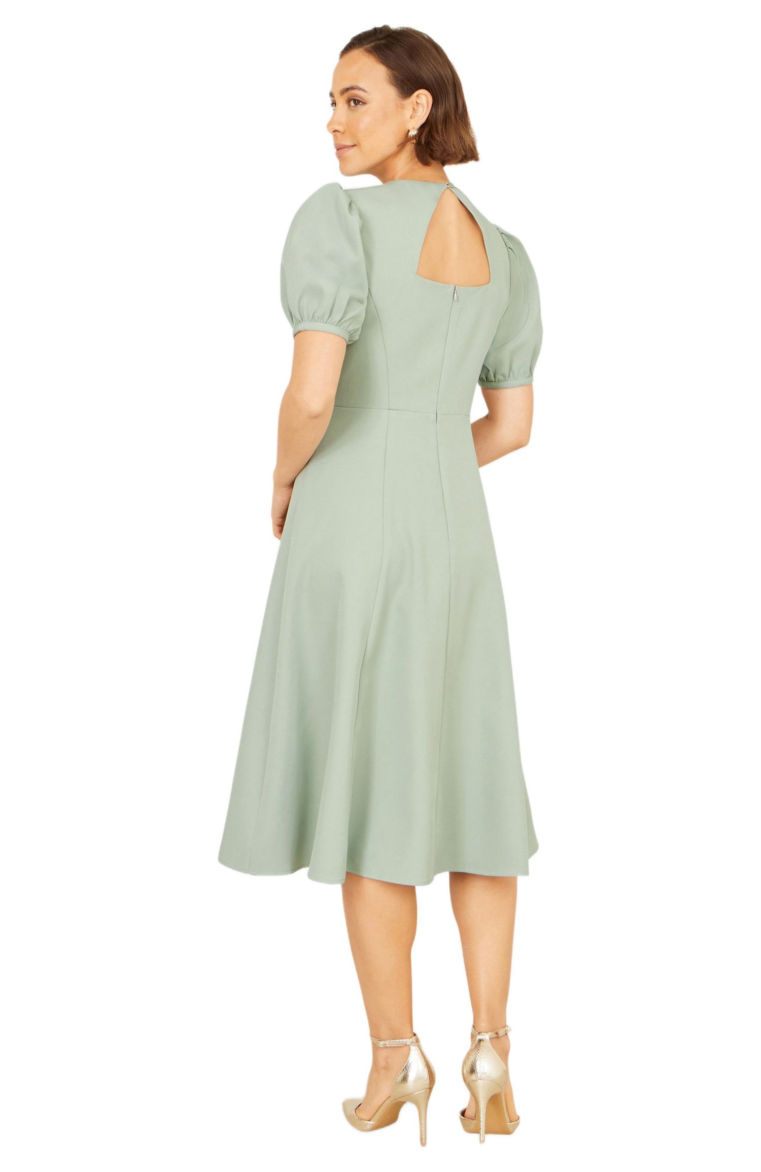 Women's Buckle Detail Short Sleeve Skater Dress