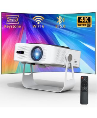Portable 1080P Projector with 360° Stand, Auto Focus & Keystone, Netflix Built-in
