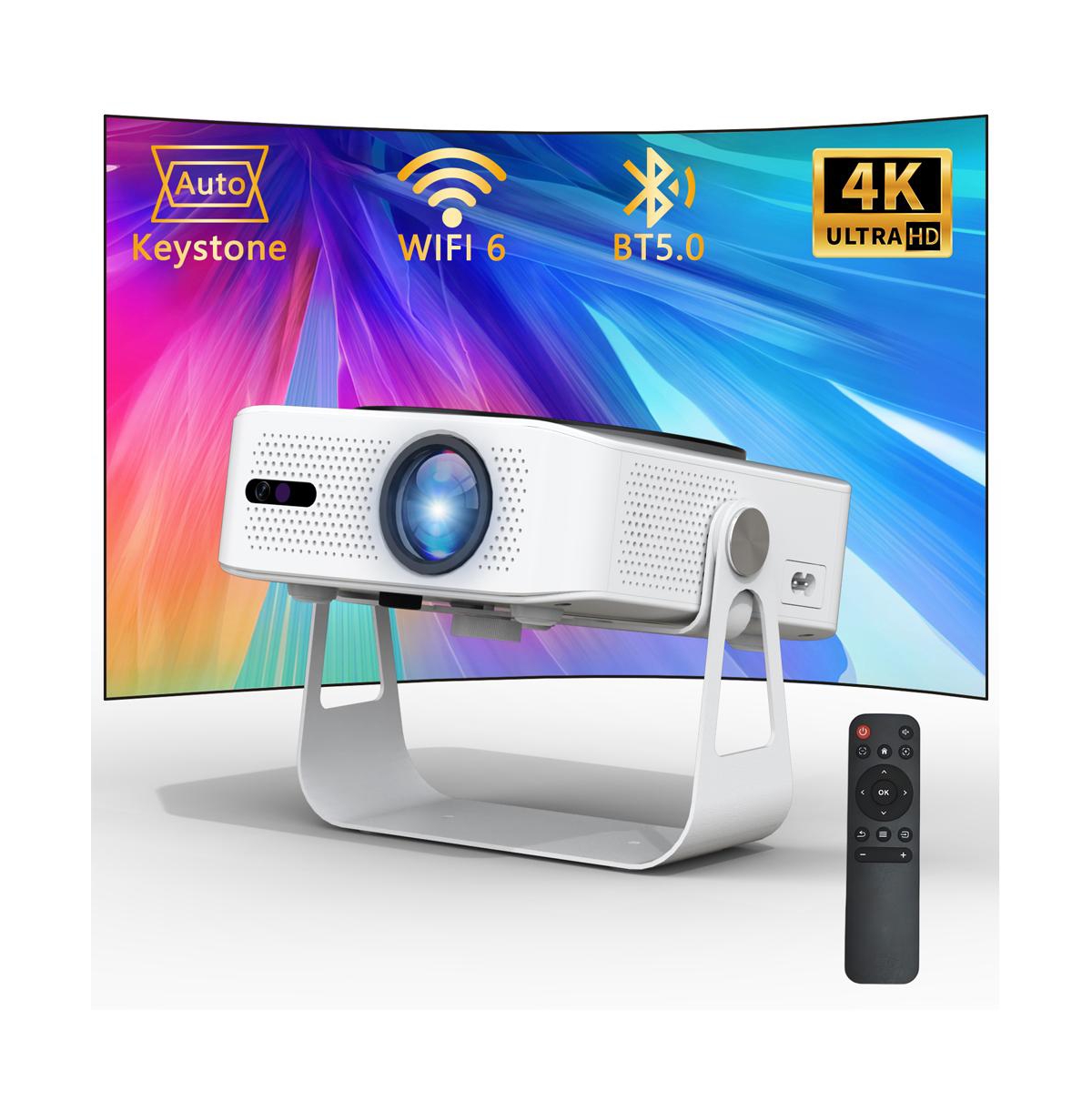 Artudatech Portable 1080P Projector with 360° Stand, Auto Focus & Keystone, Netflix Built-in