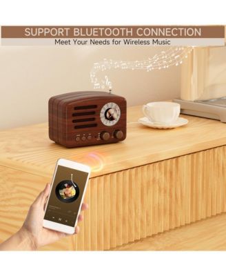 Vintage Bluetooth Radio with AM/FM/SW Receiver & USB/TF Playback for Home & Travel