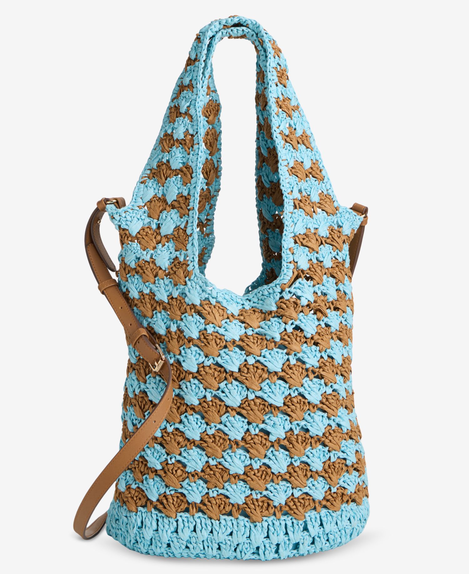 Drawstring Straw Handle Mini Tote