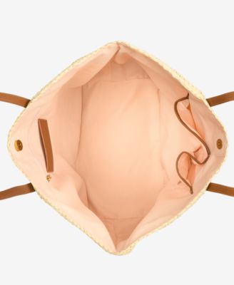 Ombr&eacute; Striped Straw Slouchy Tote Bag