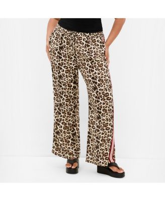 Women's Animal Print Side Stripe Pant