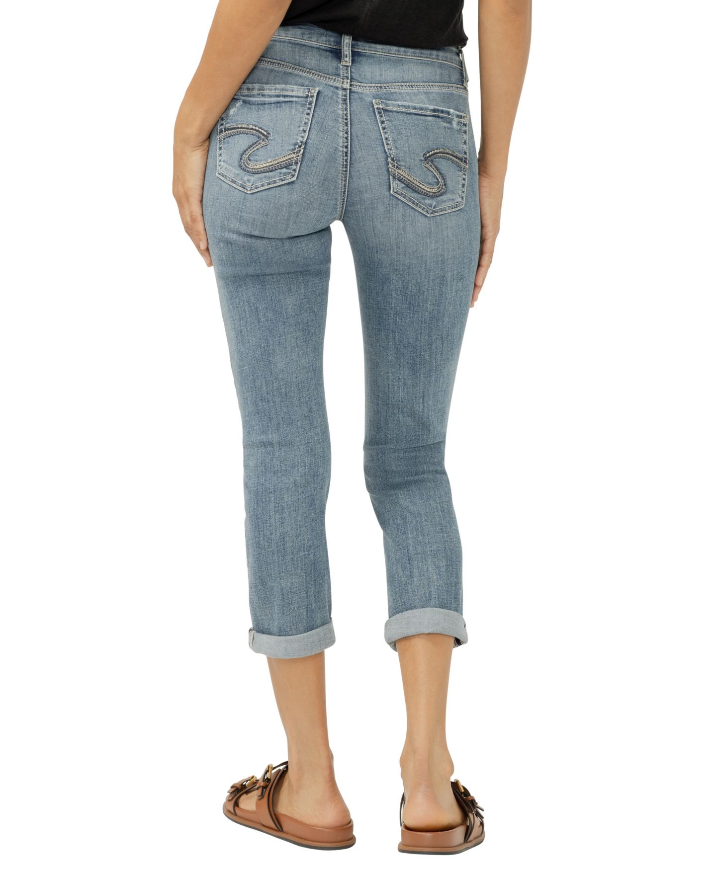 Женские джинсы Silver Jeans Co. Suki Mid-Rise Luxe Stretch Capri, цвет: Belle — фото 5