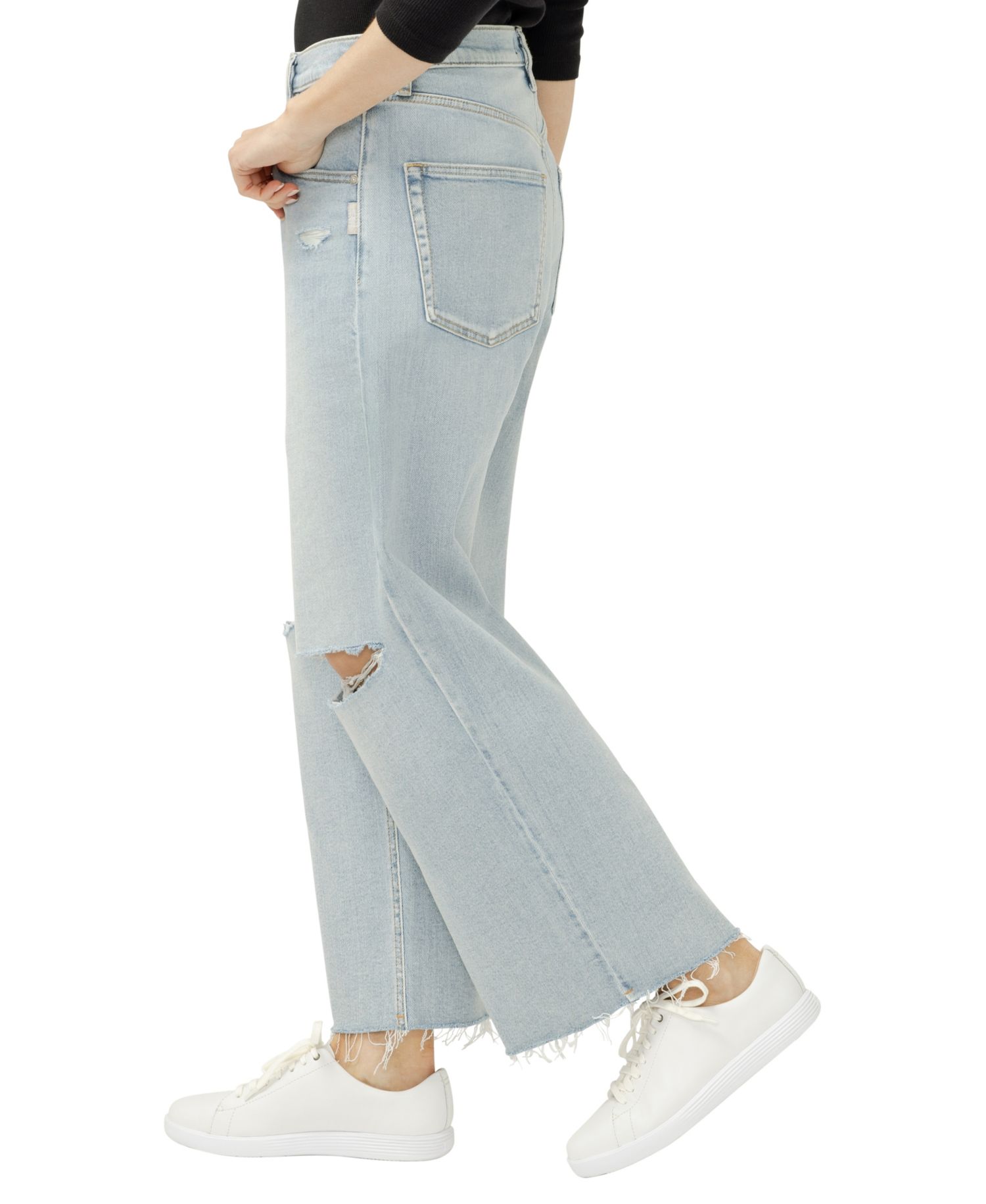 Women's Be Easy High-Rise Wide-Leg Cropped Jeans