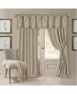 Home Fashions Mia Jacquard Scroll Blackout Window Curtain