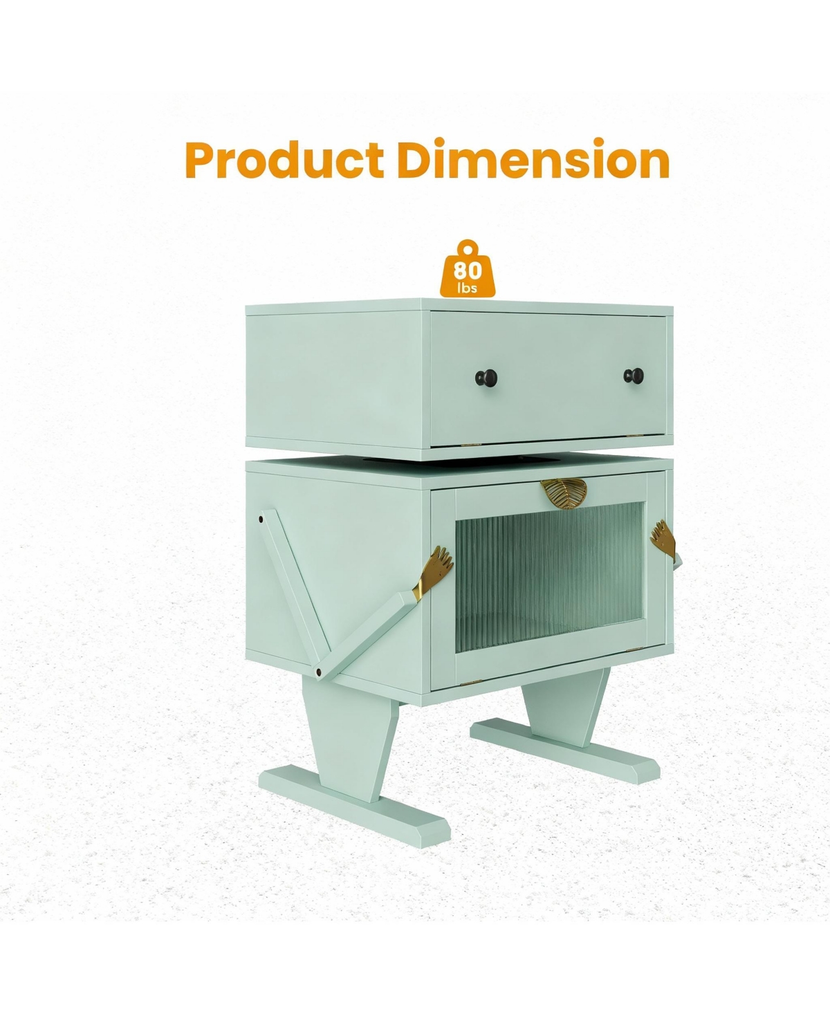 Ygii Led Nightstand with 360° Rotating Drawer for Bedroom or Office