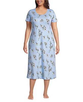 Women's Plus Size Cotton Short Sleeve Midcalf Nightgown