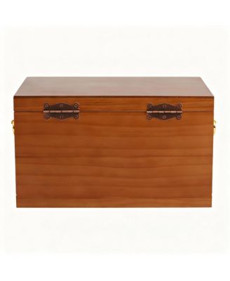 Wooden Jewelry Box with 2 Drawers, Lock & Key, Multiple Compartments