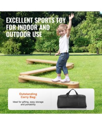 3-Piece Wooden Balance Beam Stepping Stones for Toddler Motor Skills Development