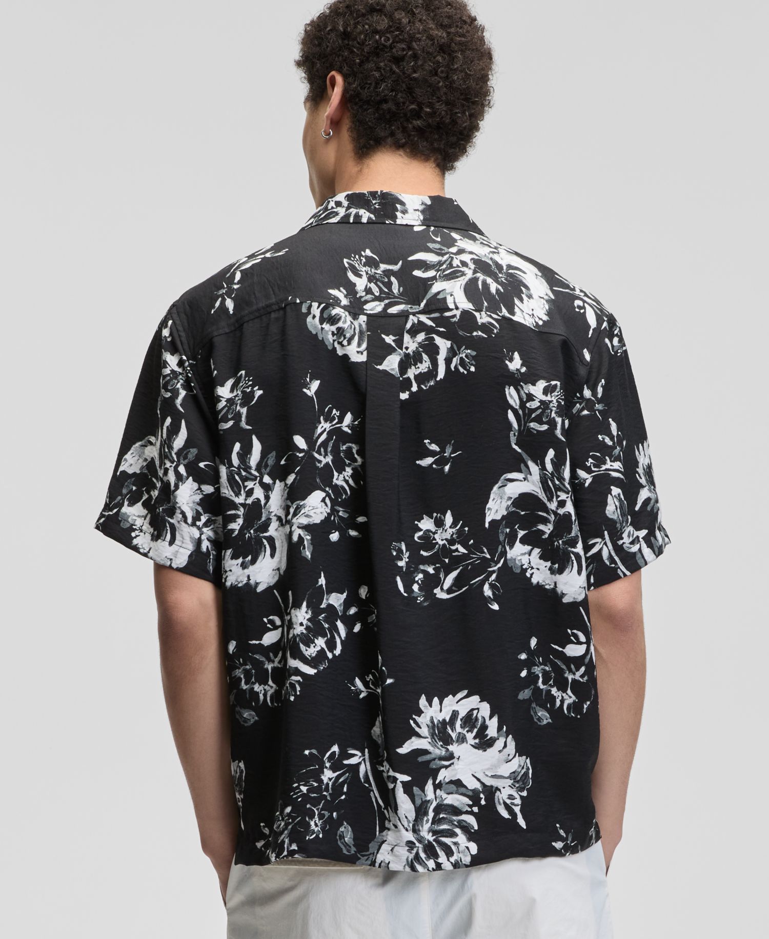 Men's Botanical-Print Relaxed Camp Shirt
