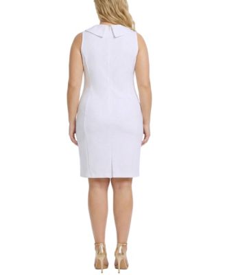 Plus Size Sleeveless Shawl Collar Dress