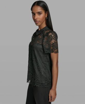 Women's Short-Sleeve Woven Blouse