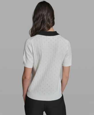 Women's Collared Short-Sleeve Sweater