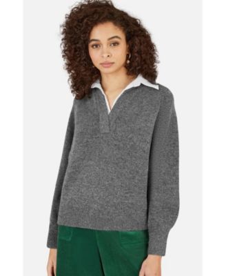 Women's Collar Detail Knitted Jumper