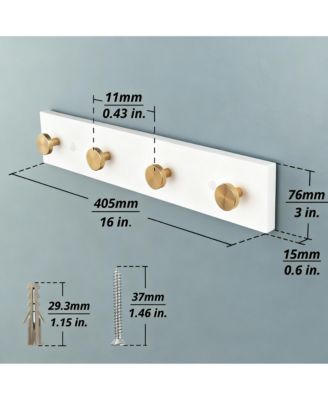 16" Aluminum Wall Hooks, Easy Install, Durable, Safe Design, Multi-Use