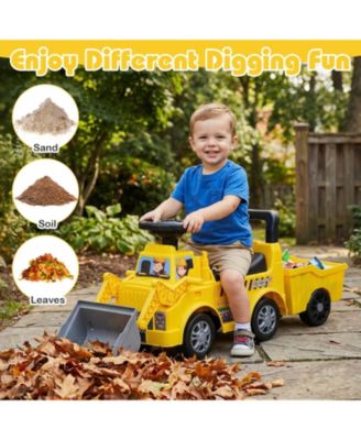 Kids Digger Ride on Truck with Shovel and Under-Seat Compartment