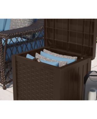 22 Gallon Outdoor Patio Small Deck Chest Box with Storage Seat, Java