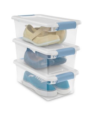 Sterilite Clear Plastic 6 Quart Storage Box Container with Latching Lid, 24 Pack