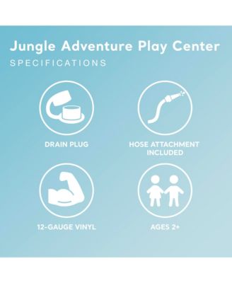 Inflatable Jungle Adventure Play Center & Plastic Fun Ballz, 100 Pack