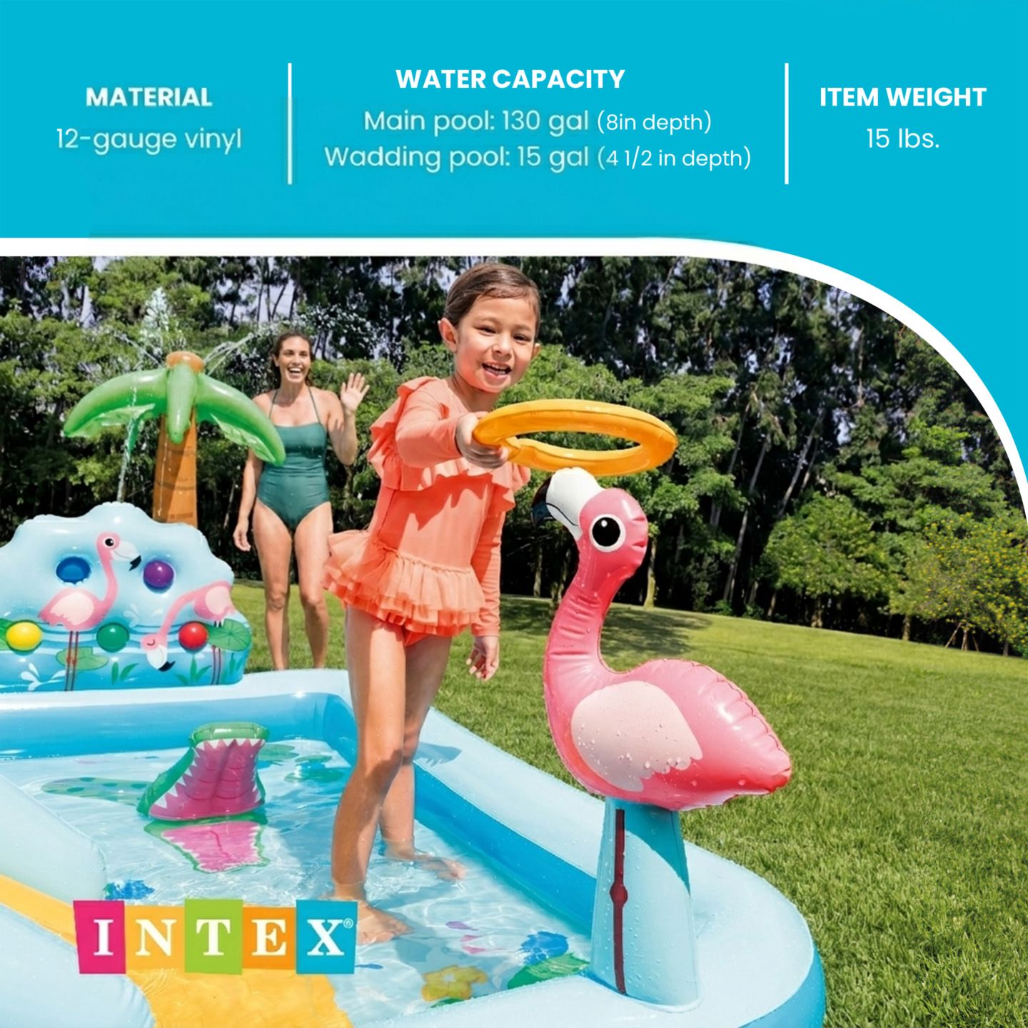 Детские игрушки Intex Jungle Adventure Inflatable Play Center with Water Slide and 100-Pack Plastic Balls, Ages 2+ — фото 11