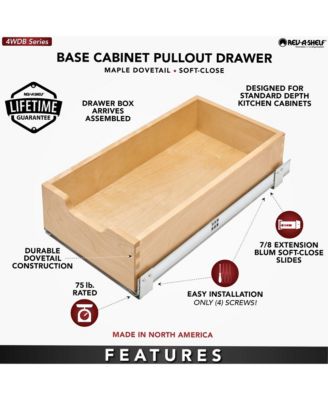 14.71" Pullout Kitchen Cabinet Drawer w/ Soft-close, 4WDB-15SC-1