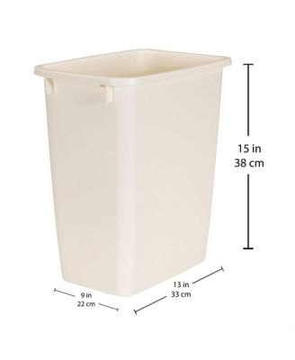 21 Quart Rectangular Kitchen Wastebasket Trash Can, Bisque (2 Pack)