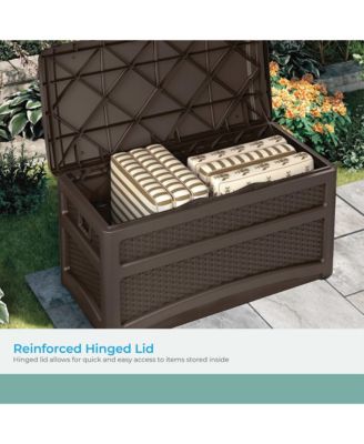 DBW7500 73 Gallon Outdoor Patio Storage Chest with Handles & Seat, Java