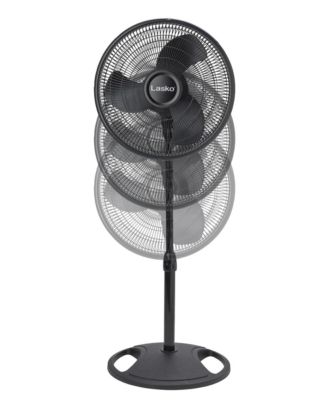 16" 3-Speed Adjustable Tilting Oscillating Standing Pedestal Fan, Black