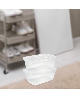 6 Qt Clear Plastic Indoor Storage Tub Tote Container & Lid, 12 Pack