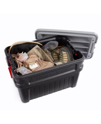 24 Gal Action Packer Lockable Latch Storage Container, Black (2 Pack