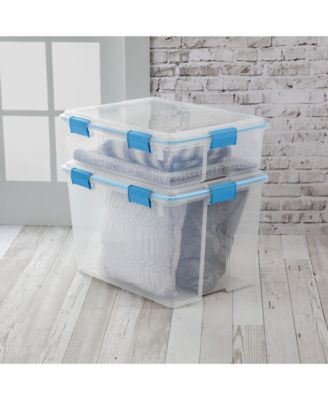 37 Quart Clear Plastic Home Storage Tote Bin with Secure Lids, 8 Pack