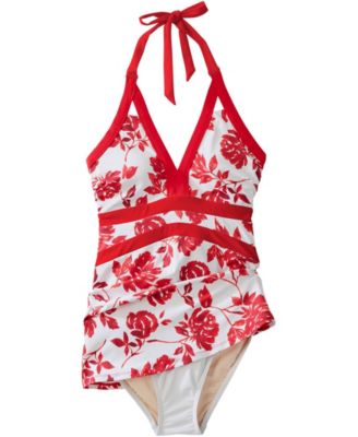 Women's V-Neck Halter Mini Swim Dress