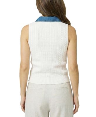 Women's Serena Mixed Stitch Denim Collar Shell