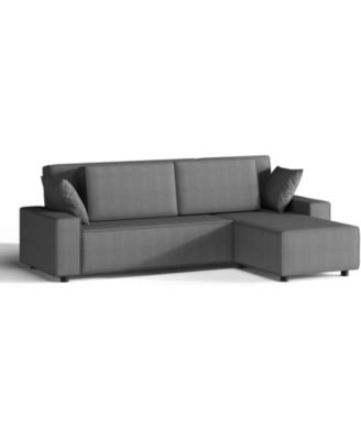 Corduroy Stripe 96 Inch Large Couch, Modern L Shaped Oversized Sectional Sofa with Deep Seat, Comfy Modular Couch