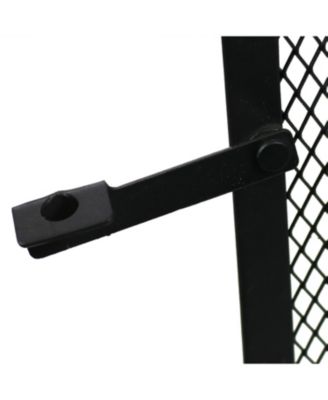 Outdoor Backyard Patio Steel 360-Degree View Wood-Burning Fire Pit Chiminea with Wood Grate and Poker - 57" - Black