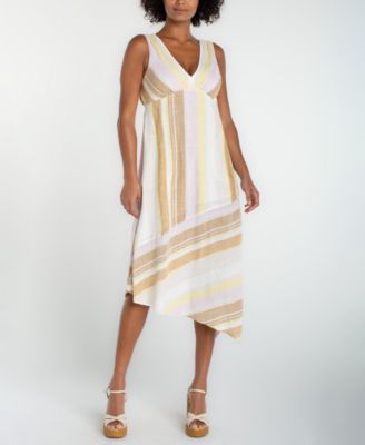 Women's V-Neck Asymmetrical Hem Dress