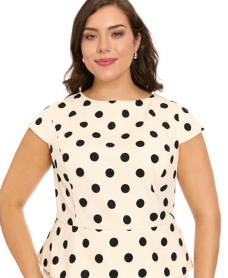 Plus Size Boat Neck Peplum Sheath Dress