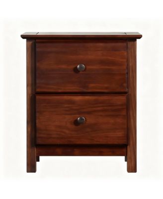 Solid Wood Shaker 2-Drawer Nightstand