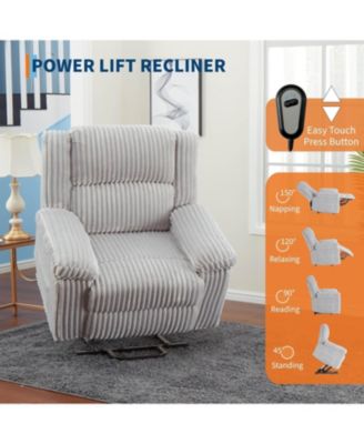 Power Lift Recliner Chair - Heat and Massage, Electric Lift Plush Recliner with Soft Padded Seat, Back Support & Armrests