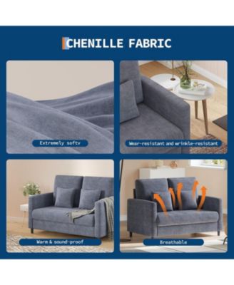 Loveseat Sofa, 52" Love Seat for Small Spaces, Mid Century Sofa Accent Chair, Solid Wood Frame, Tool-Free Assembly, Comfy Sofa Couch