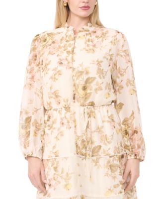 Plus Size Split Crewneck Tiered Dress