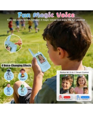 Kids Video 2 Pack Walkie Talkies with Screen & Voice Effects for Family/Camping/Hiking, Christmas Birthday Gifts