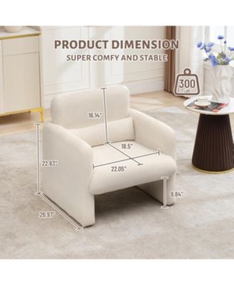 Chenille Upholstered Modern Accent Armchair